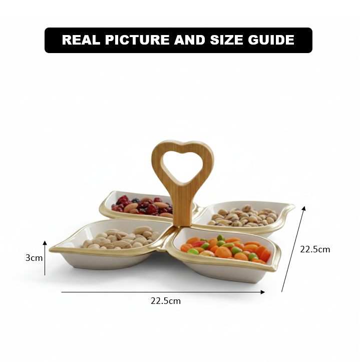 GoldenHeart 4-Section Ceramic Platter