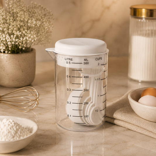 Seasoning Measuring Set with Spoons, Cup & Lid