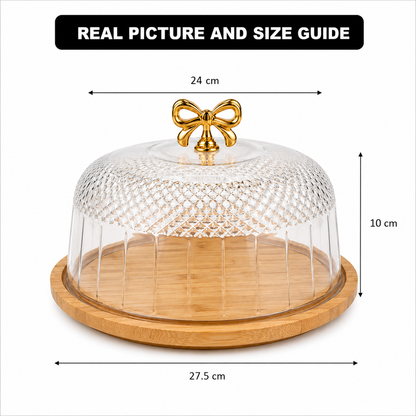 Crystal Dome Dessert Server with Tray