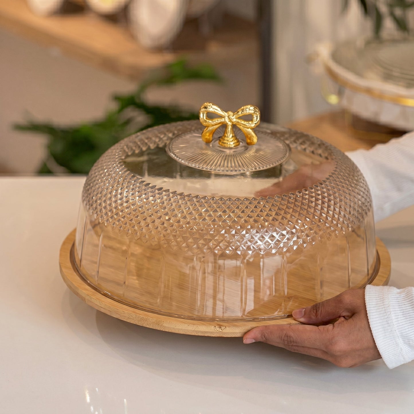 Crystal Dome Dessert Server with Tray