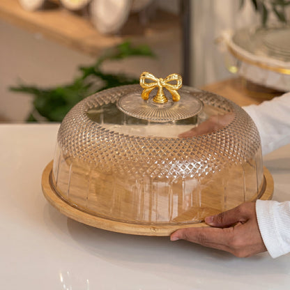 Crystal Dome Dessert Server with Tray