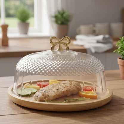 Crystal Dome Dessert Server with Tray