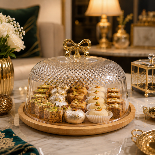 Crystal Dome Dessert Server with Tray