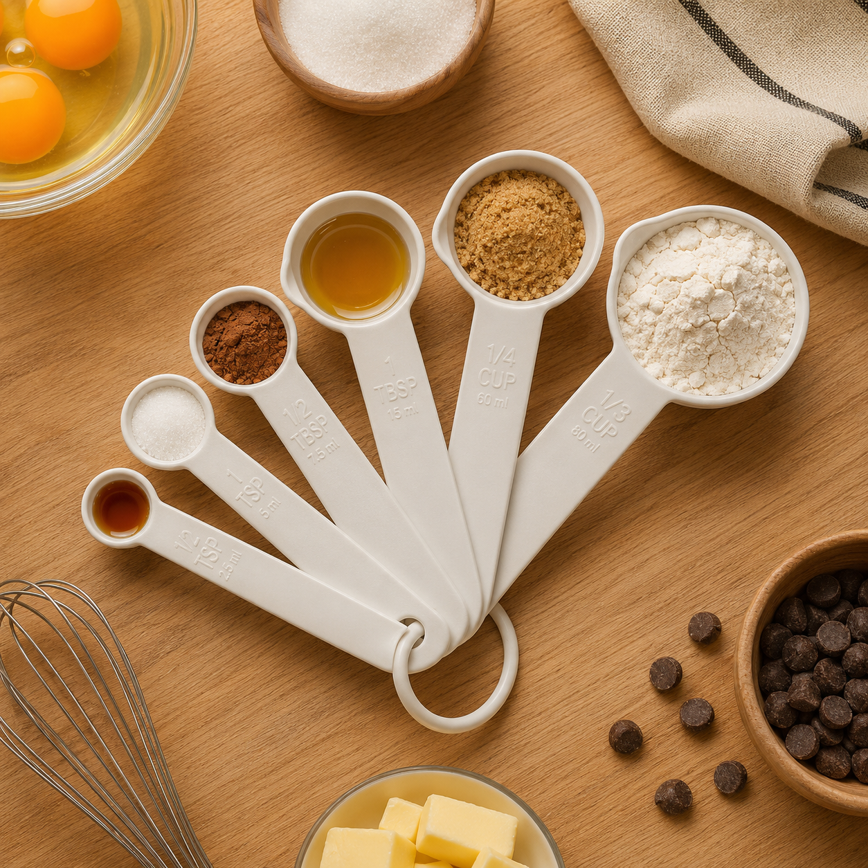 Seasoning Measuring Set with Spoons, Cup & Lid