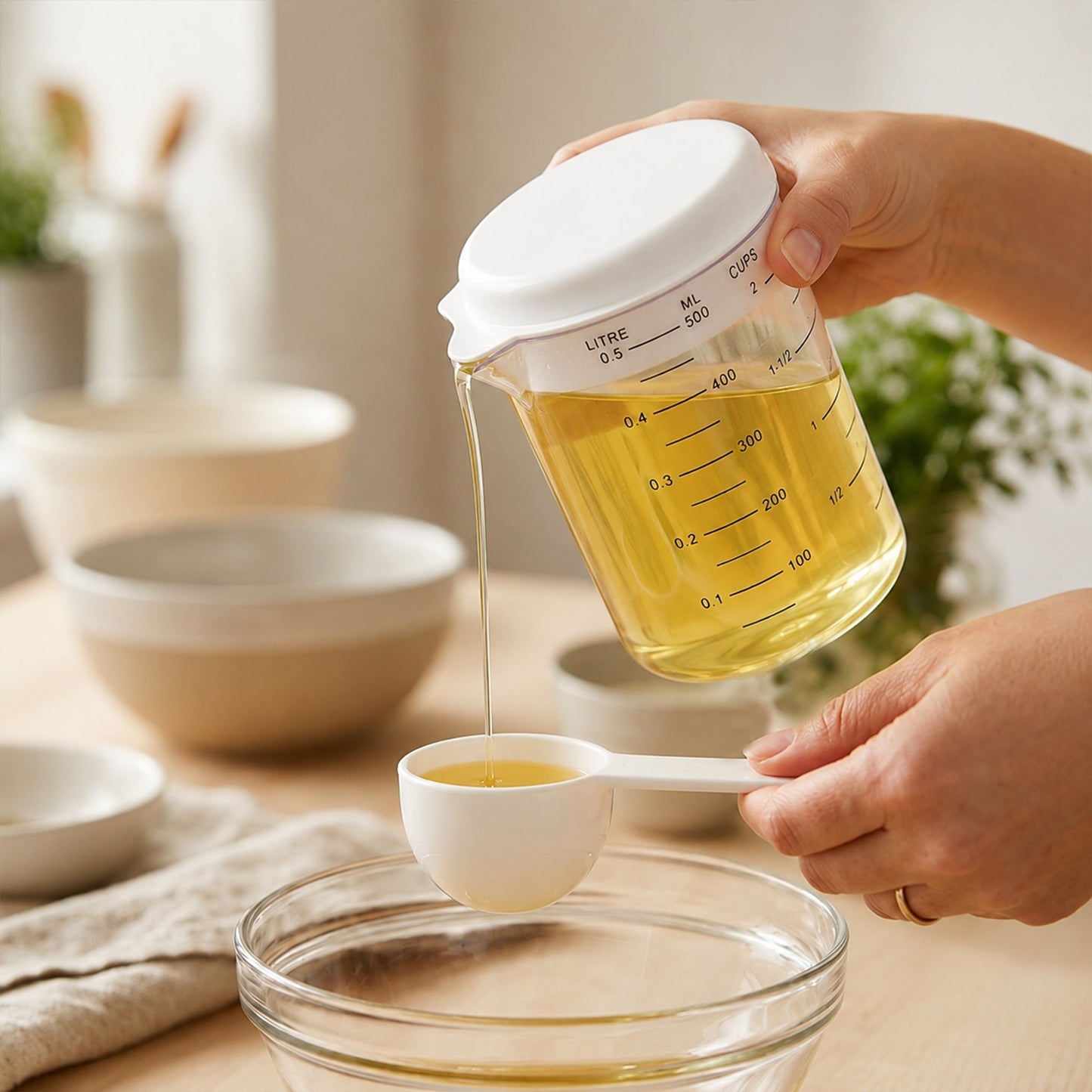 Seasoning Measuring Set with Spoons, Cup & Lid